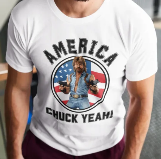 Discover Chuck Norris America 4th of July American Flag T-Shirt
