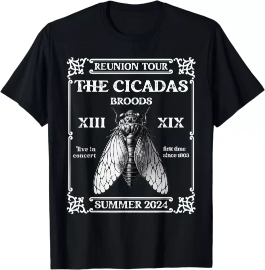 Cicadas Swarm Reunion Tour Brood XIII XIX Summer Cicada 2024 T-Shirt