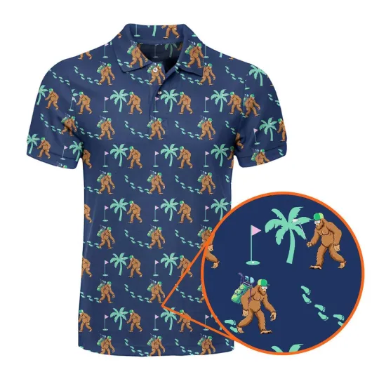 Discover Bigfoot Sasquatch Golf Polo Shirt for Men