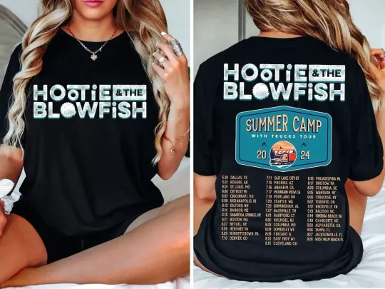 Hootie And The Blowfish Summer Camp with Trucks Tour 2024 Shirt | Cotton Short Sleeve Shirt | Music Casual Tee