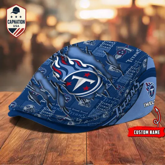 Discover Tennessee-Titans Jeff Cap football Newsboy Cap Golf Cap Driving Hat for Men