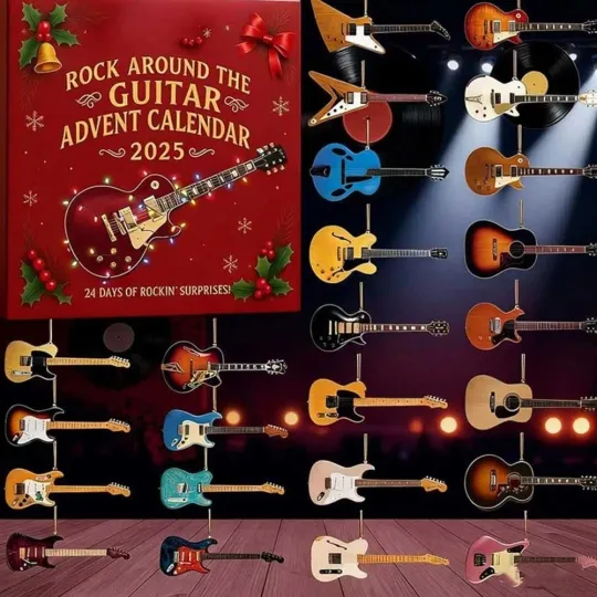 Discover 2025 Guitar Advent Calendar "Rock Around", 24 Days Christmas Countdown 2D