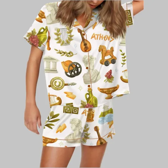 Discover Antique Greece Pajamas Set For Women