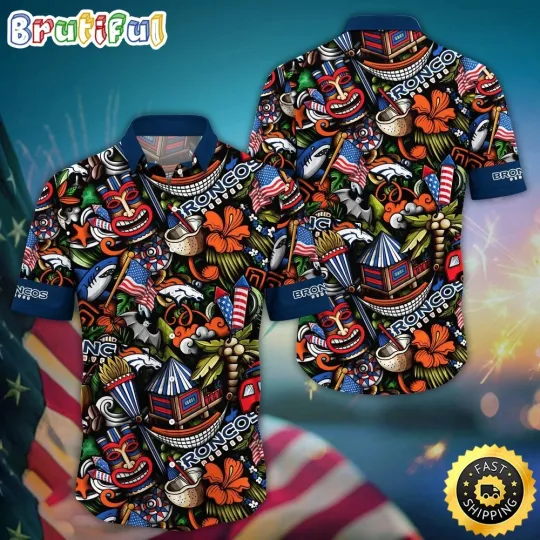Discover football Denver Broncos Hawaiian Shirt Tiki Me Off Aloha Shirt