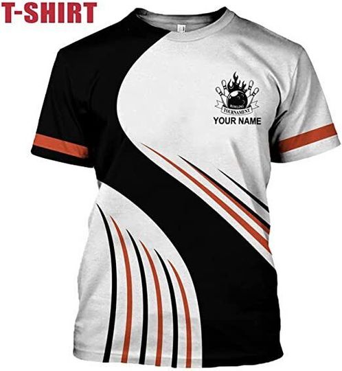 Personalized 3D All Over Print Bowling T Shirt, Men Bowling Shirts