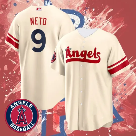 Discover Zac Neto #9 Los Angeles Baseball Jersey Player Name & Number Fan Gift