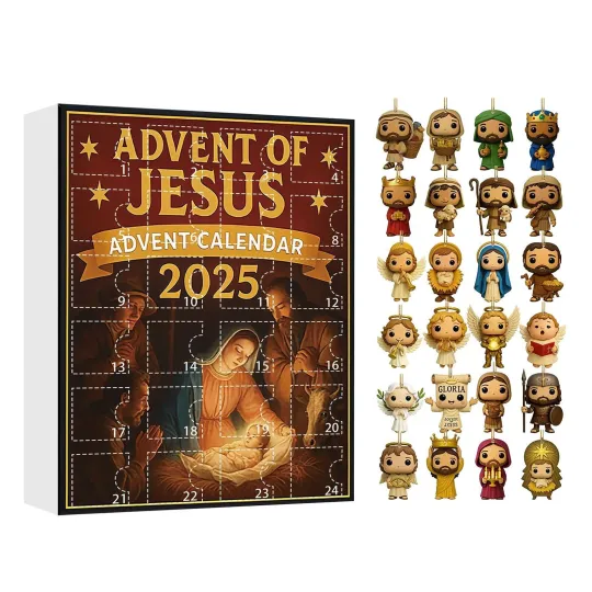 Discover Jesus Christmas Advent 2025, 24 Days Jesus Decor Countdown Calendar 2D Acrylic