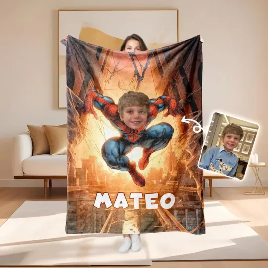 Discover Kids Superhero Blanket With Name, Personalized Disney Fleece Blanket