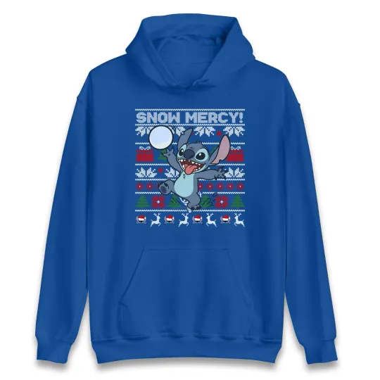 Discover Lilo & Stitch Christmas Hoodie, Snow Mercy Stitch Xmas Pullover Hoodie Gift Top