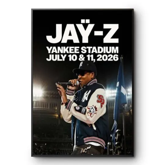 Discover Jay Z Yankee Stadium 2026 Concert Poster NYC Hip Hop Rap Tour Print