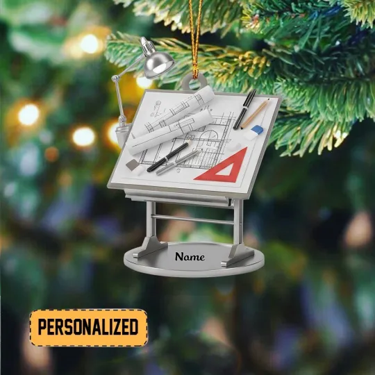 Discover Personalized Architect Christmas Ornament, Construction Engineering Ornament Gift