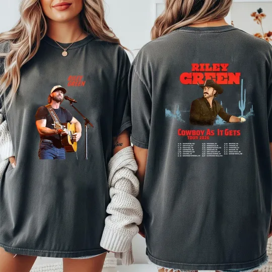 Discover Riley Green Cowboy as It Gets Tour 2026 Inspired T-Shirt