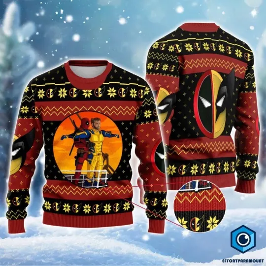 Discover Deadpool And Wolverine Ugly Sweater Christmas, Deadpool 3 Sweater