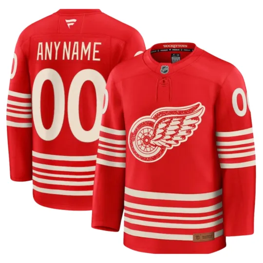 Discover Men's Red Wings Red Centennial 2025 Stitched Limited Hockey Jersey