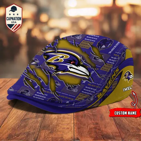 Discover Baltimore-Ravens Jeff Cap football Newsboy Cap Golf Cap Driving Hat for Men