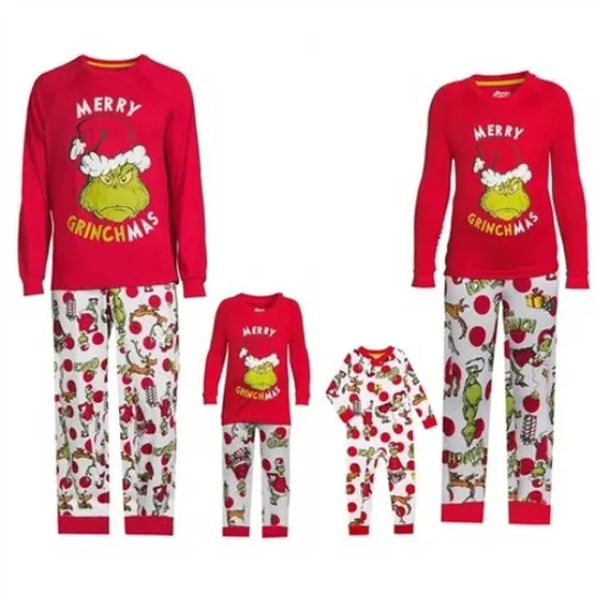 Discover Christmas Family Matching Pajama Sets for Adults and Kids with Funny Character Nightwear