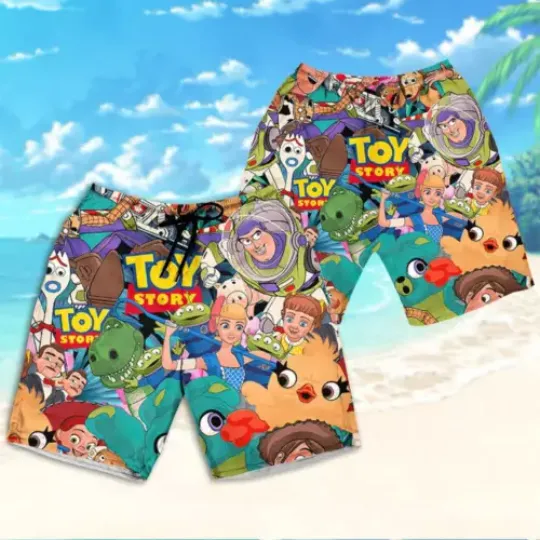 Disney Toy Story Seamless Tropical Style, Toy Story Hawaii Shirt Aloha Short