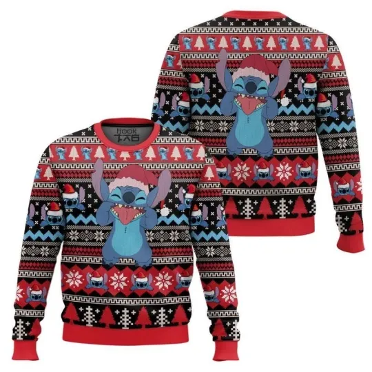 Discover Cute Stitch Ugly Christmas Sweater, Lilo And Stitch Xmas Sweater, Disneyland Car