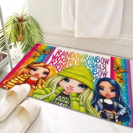 Discover Rainbow High Print Door Mat for Kitchen and Bathroom