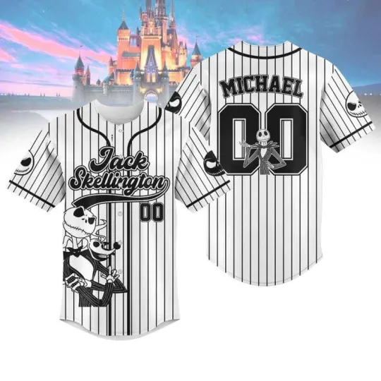 Discover Personalized Nightmare Before Christmas Jack Skellington Baseball Jersey Shirt