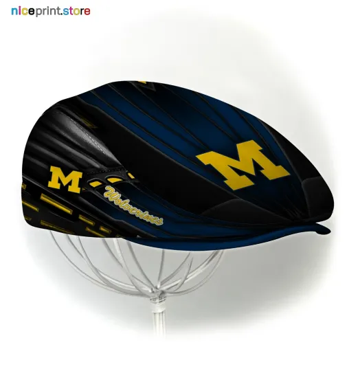 Discover Michigan Team Wolverines Jeff Cap NCAA Newsboy Cap Golf Cap NCAA Flat Cap for