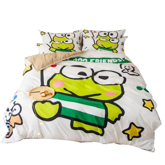 Discover KEROKERO & KEROPPI Bedding Set Duvet Cover Pillow Cases Cover Bed