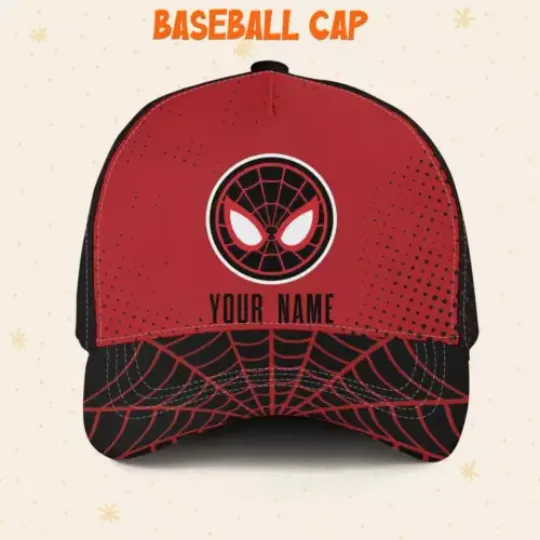 Custom Spiderman Miles Logo Cap, Custom Disney Hat Spiderman Baseball Cap Bucket