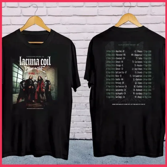 Discover Lacuna Coil The Sleepless Empire Tour 2026 North America T-Shirt