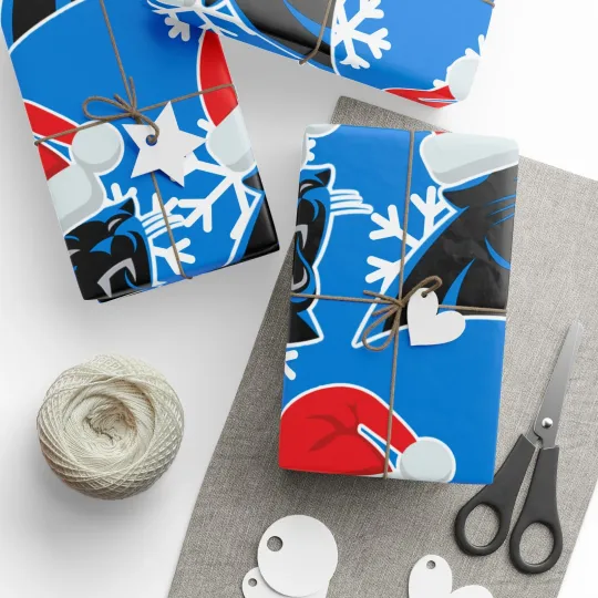 Discover Carolina Panthers Football Wrapping Paper Christmas Gift Wrap