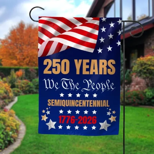 Discover USA 250th Anniversary House Garden Flag, America’s 250th Semiquincentennial Gift