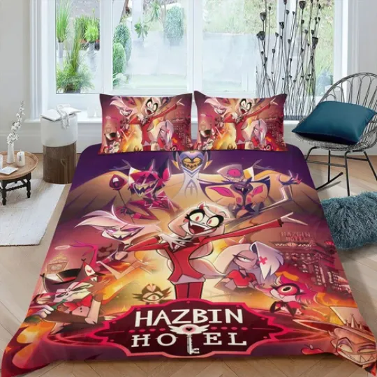 Discover Hazbin Hotel Twin Bedding Set 3-Piece Duvet Cover Set for Kids Boys