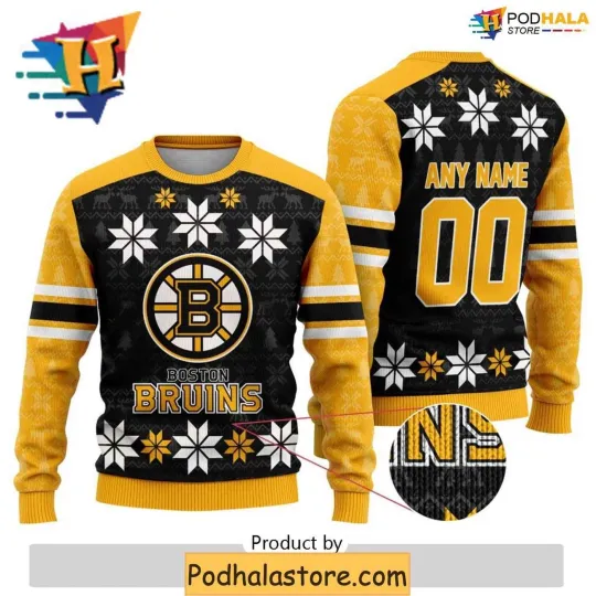 Discover Personalized Boston Bruins Ugly Christmas Sweater, Ugly Xmas Gift For Families