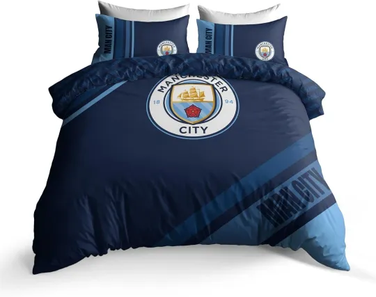 Discover Manchester City FC Double Duvet Dark Rayz Reversible Pillow