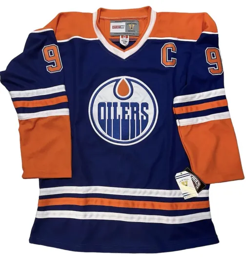 Discover Wayne Gretzky Edmonton Oilers CCM Throwback Hockey Jersey Men’s Blue