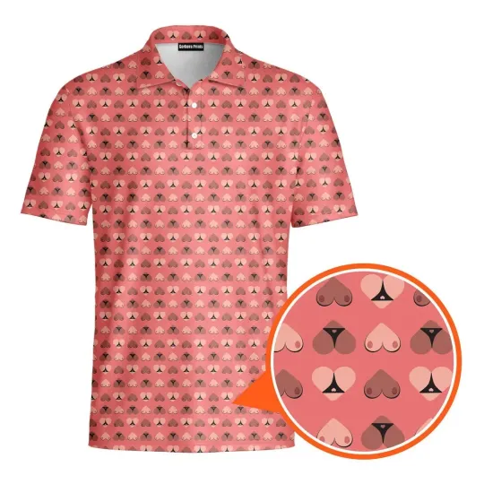 Discover Funny Heart Hip Golf Polo Shirt for Men