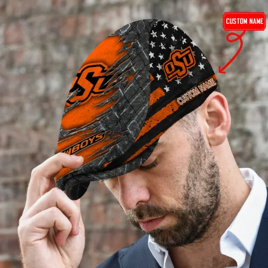 Discover Oklahoma State Team Cowboys Jeff Cap NCAA Jeff Cap Newsboy Cap