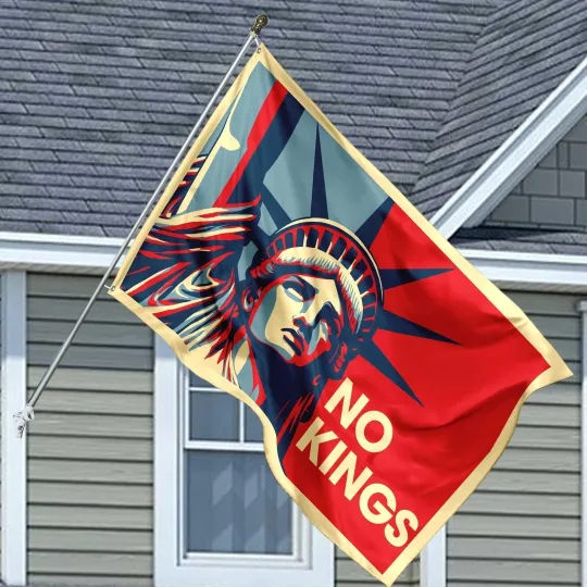 Discover No Kings House Flag | Anti-Trump Political Protest Flag | Resist Fascism