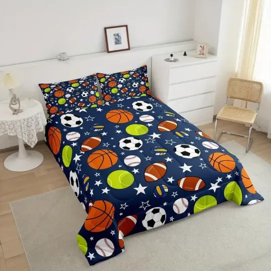Discover Boys Sports Bedding Set Twin, Full, Queen Size