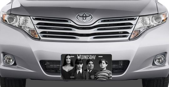 Wednesday Addams Monochrome License Plate