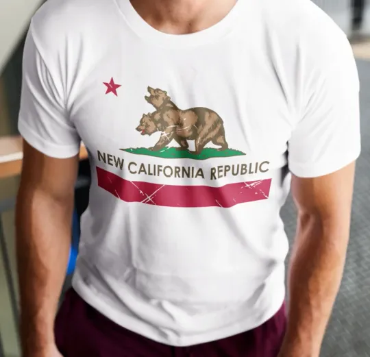Discover Falllout New California Republic Logo T-Shirt Bear Graphic Gaming