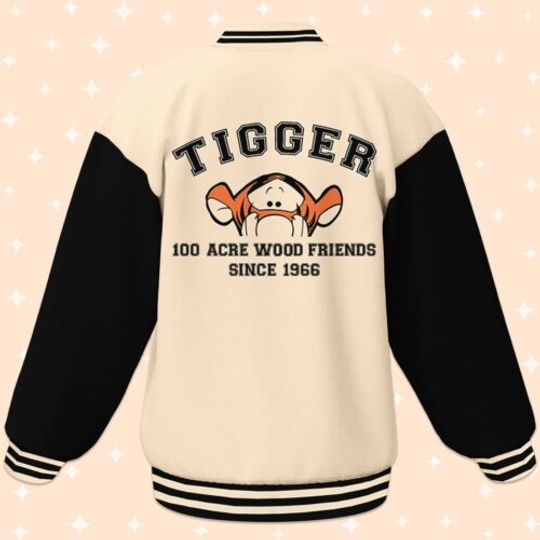 Personalized Winnie The Pooh Tigger Acre Wood Friend Baseball Jacket