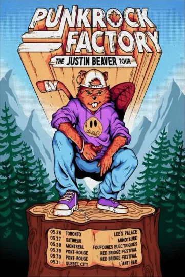 Discover Punk Rock Factory 2026 The Justin Beaver Tour Poster