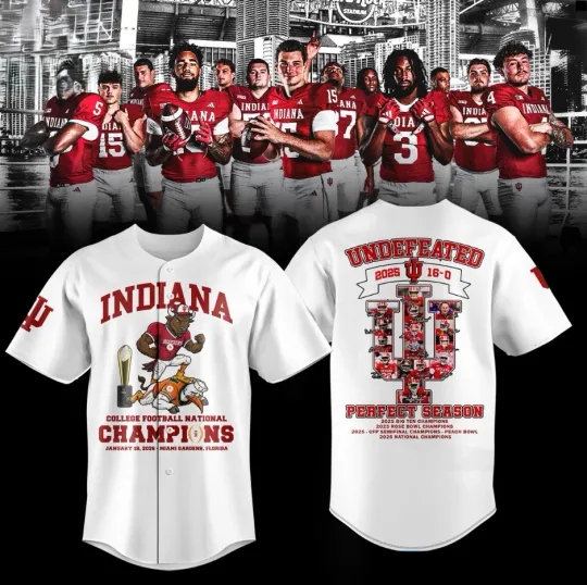Discover Indiana Hoosiers National Champions Perfect Season Baseball Jersey