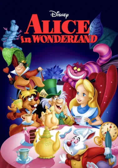Discover 1951 Disney Alice in Wonderland Movie Poster Vertical Poster Mad Hatter Tea Party