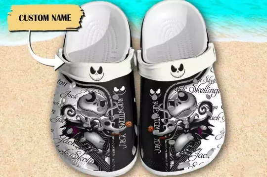 Custom Skeleton Clogs For Horror Movie Fans, Ghostly Sandals Nightmare Vibes