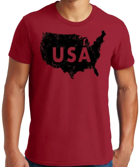 Discover PubliciTeeZ Patriotic USA Map Silhouette Big and Tall T-Shirt