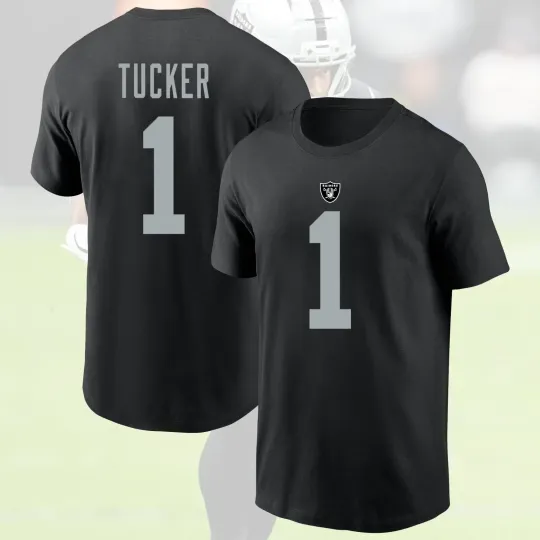 Discover Tre Tucker Las Vegas Raiders 2025 Player Name & Number Double Sided T-Shirt
