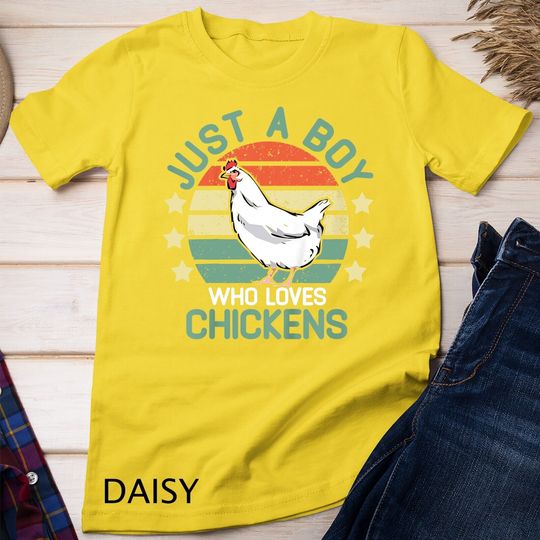 Kids chicken shirt kids Just A Boy Who Loves Chickens farm gifts Unisex T-shirt