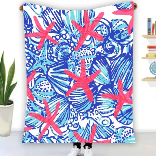 Discover Lilly Pulitzer Starfish Fleece Blanket