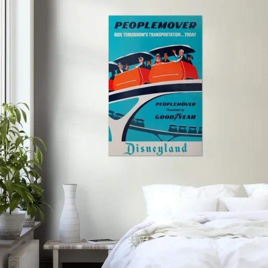 Discover Peoplemover Disneyland Attraction Vintage Poster